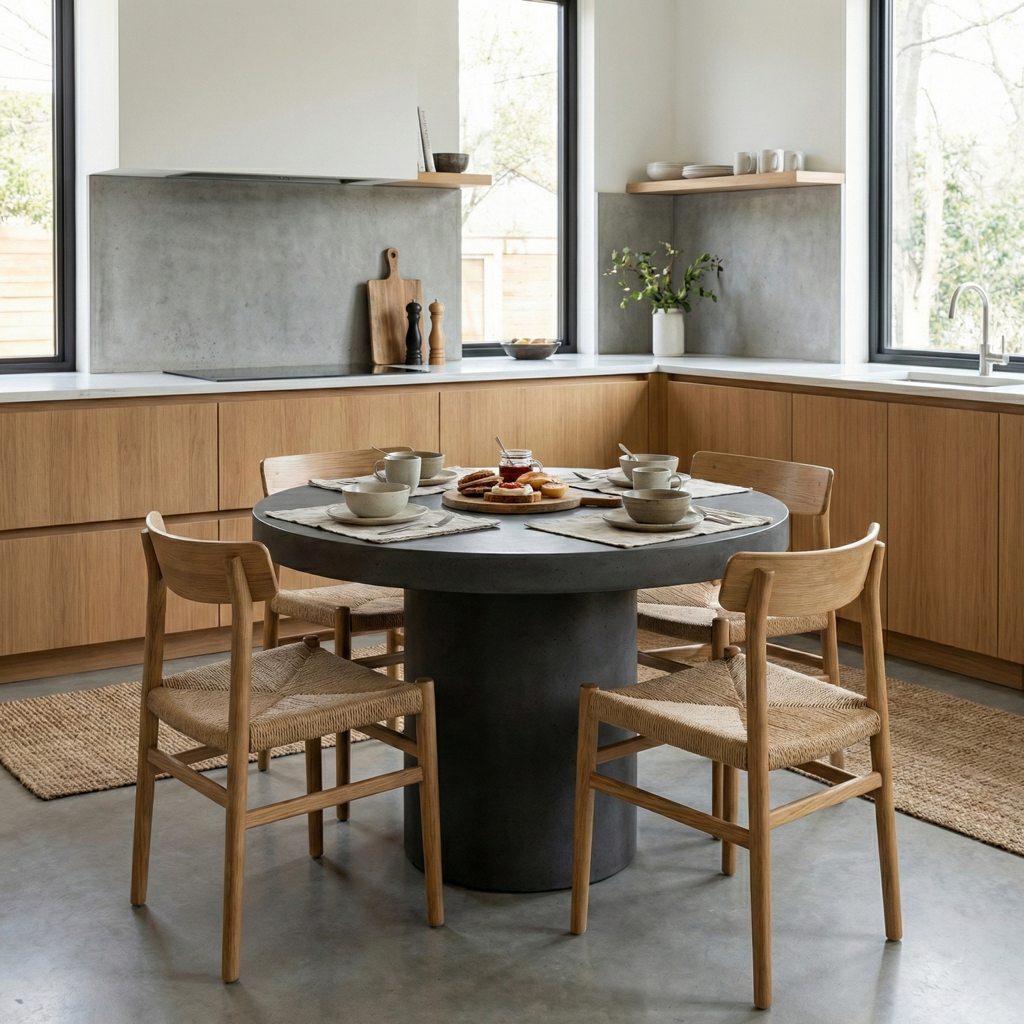 Beton eettafel Luna - Ø 120 cm - Indoor/Outdoor