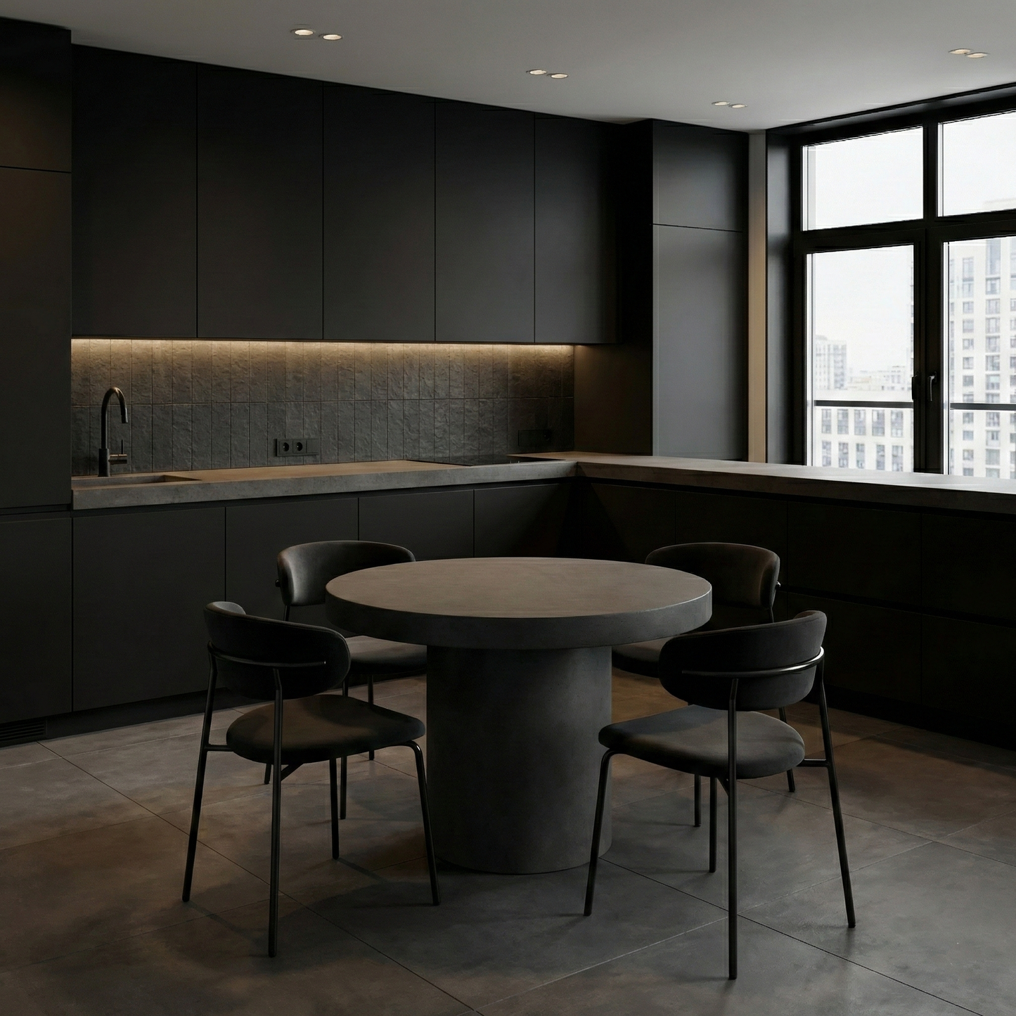 Beton eettafel Luna - Ø 120 cm - Indoor/Outdoor