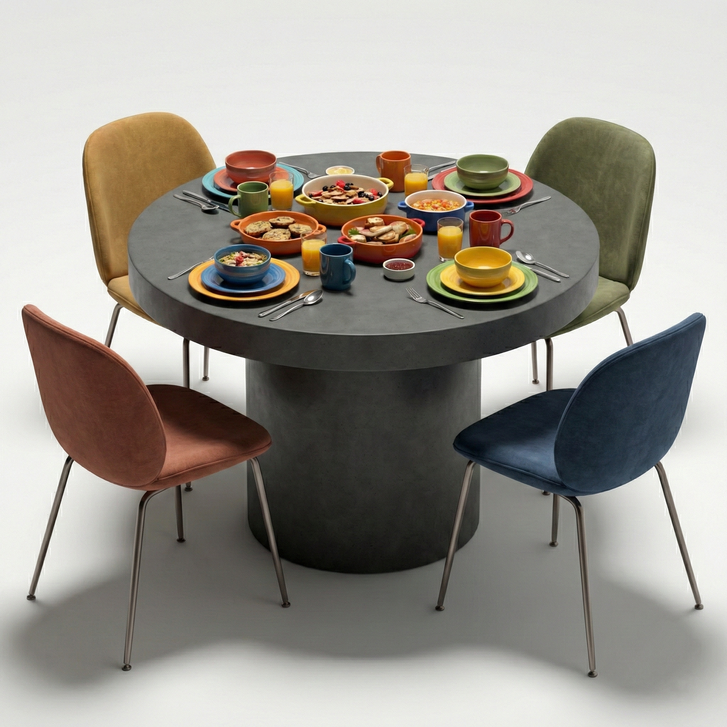 Beton eettafel Luna - Ø 120 cm - Indoor/Outdoor