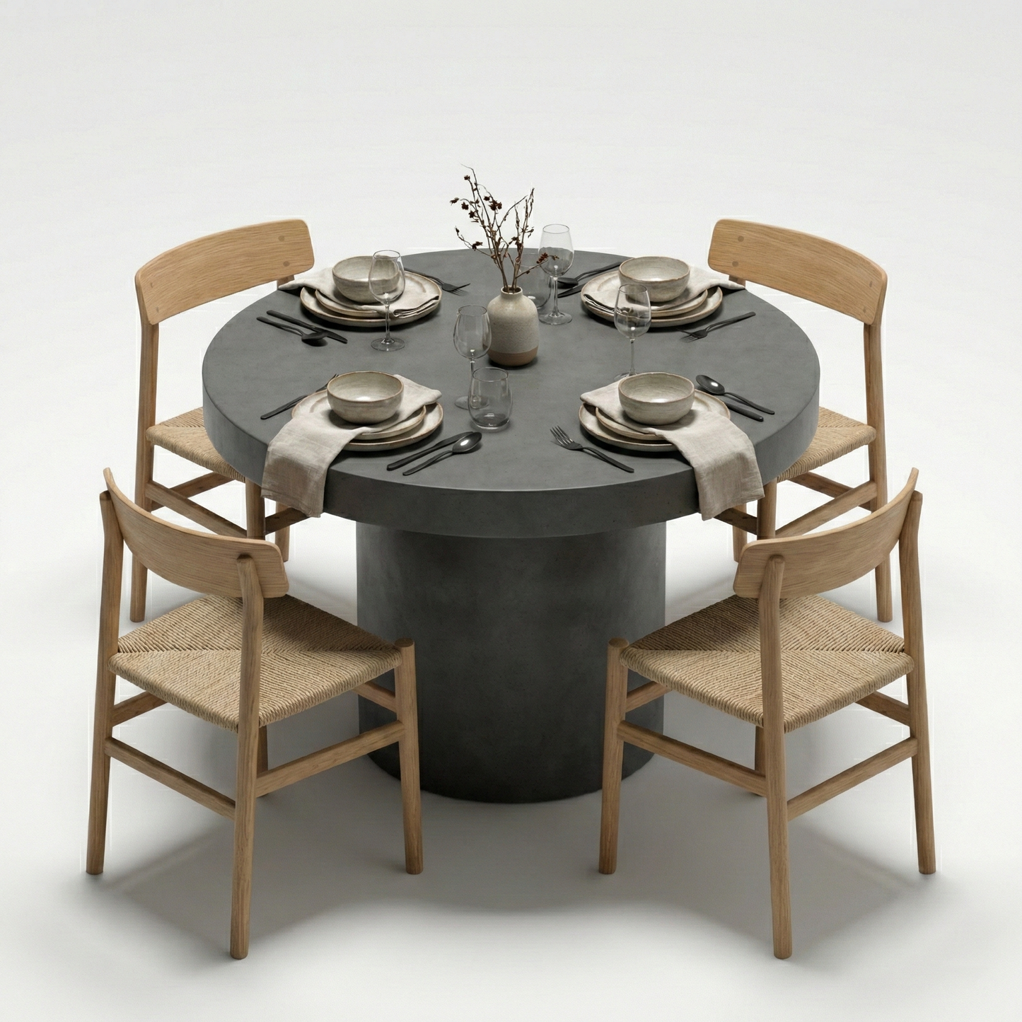 Beton eettafel Luna - Ø 120 cm - Indoor/Outdoor