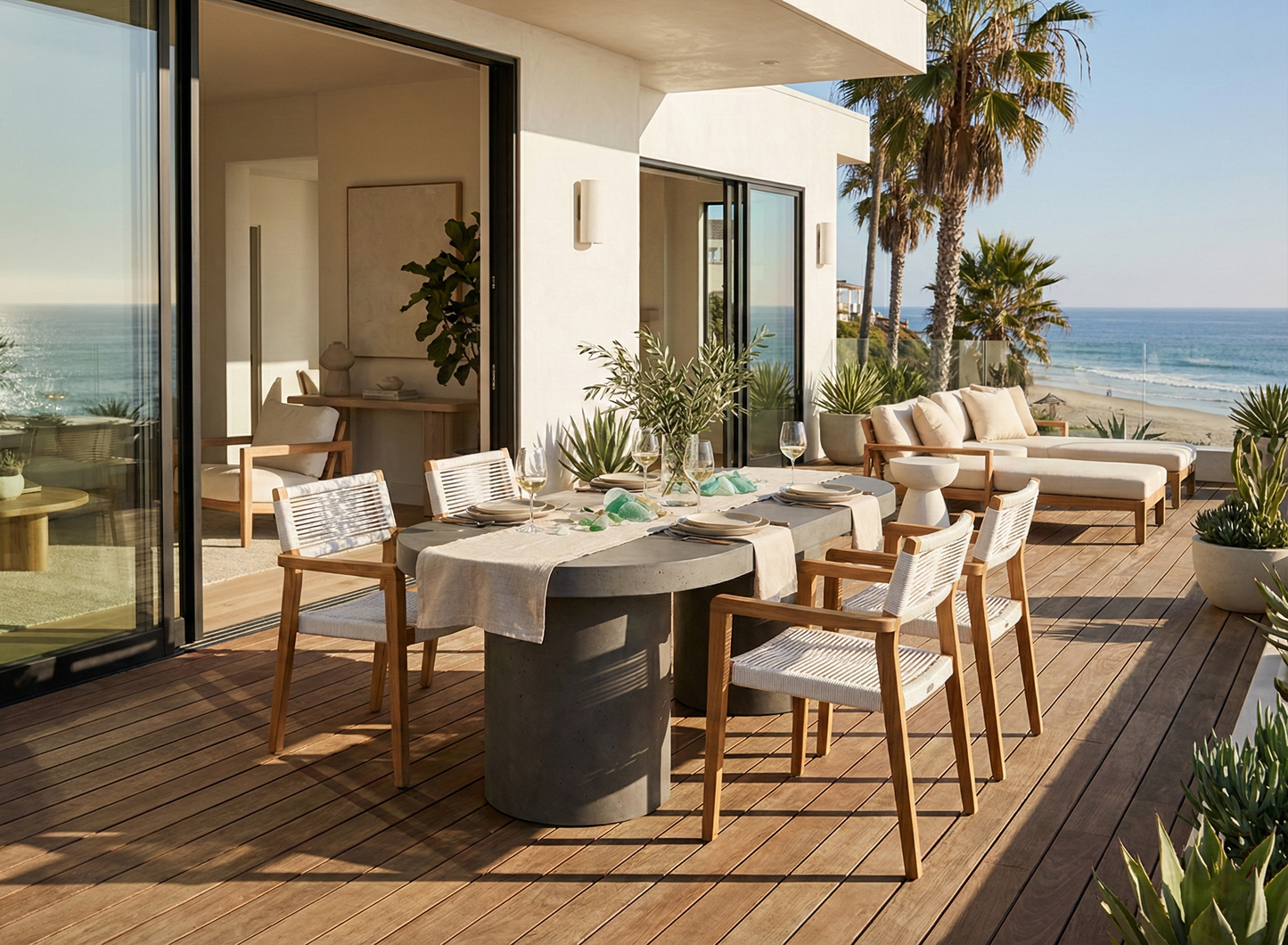 Beton eettafel Totem - 200x100 cm - Indoor/Outdoor