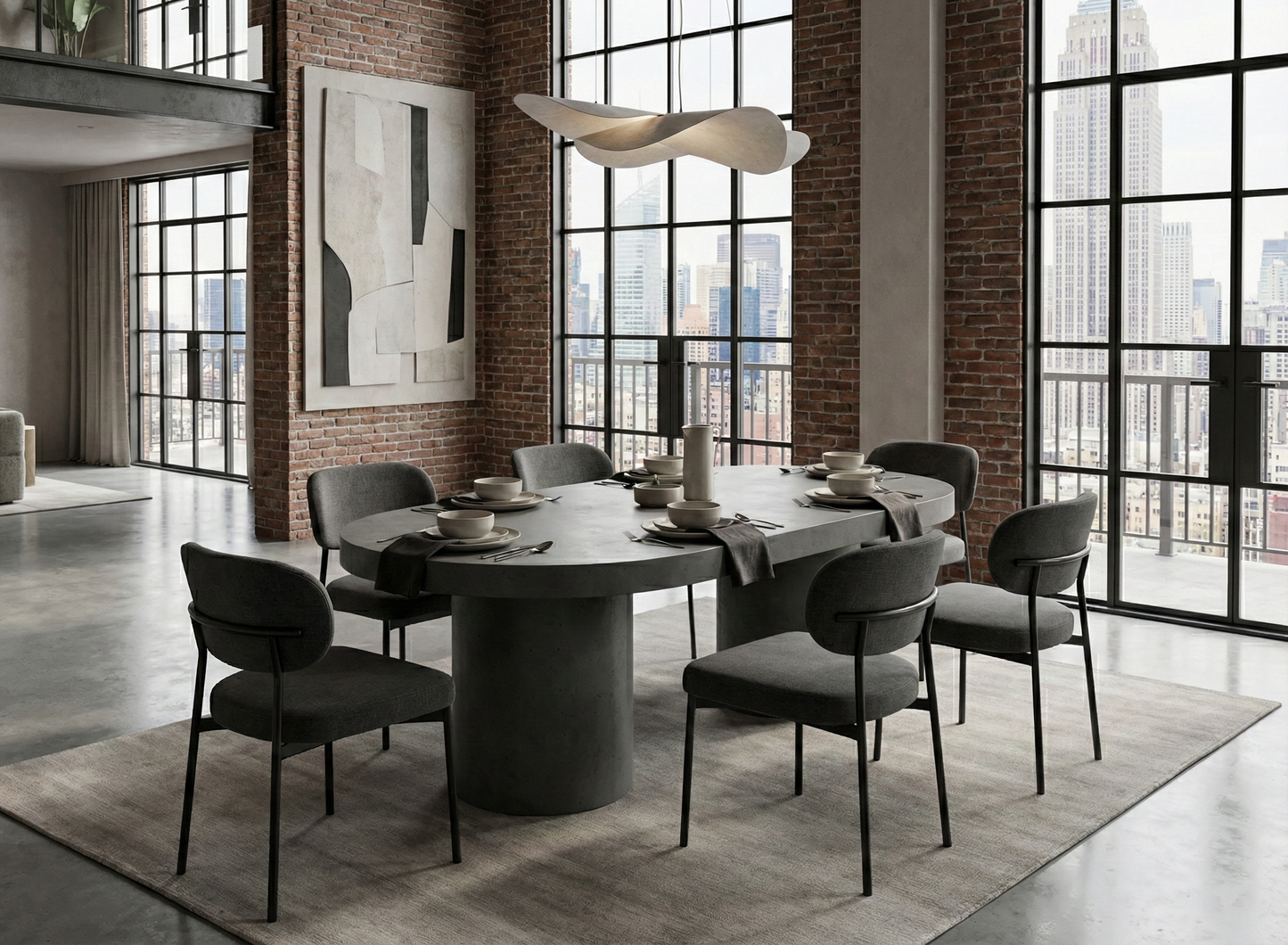 Beton eettafel Totem - 200x100 cm - Indoor/Outdoor