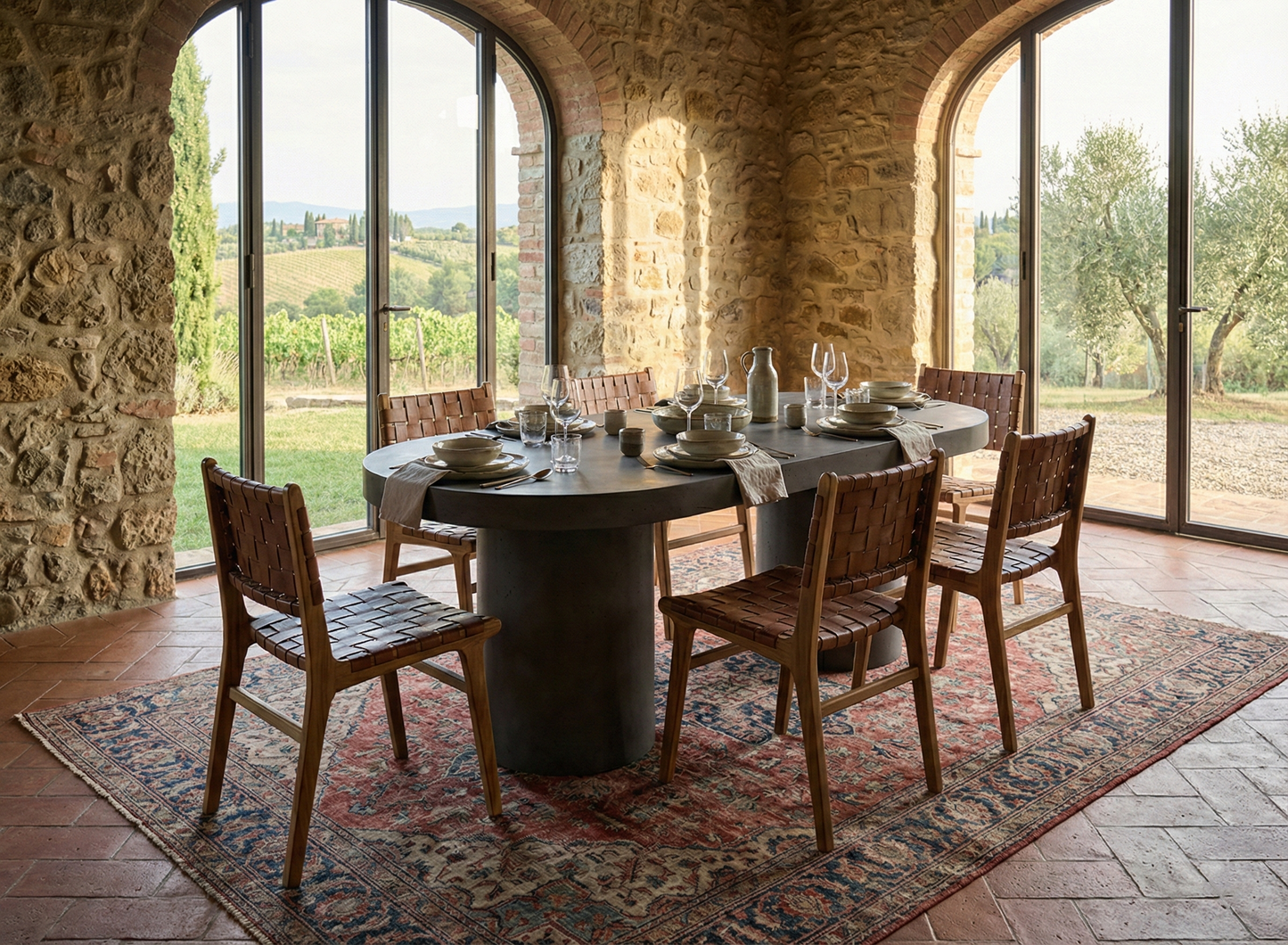 Beton eettafel Totem - 200x100 cm - Indoor/Outdoor