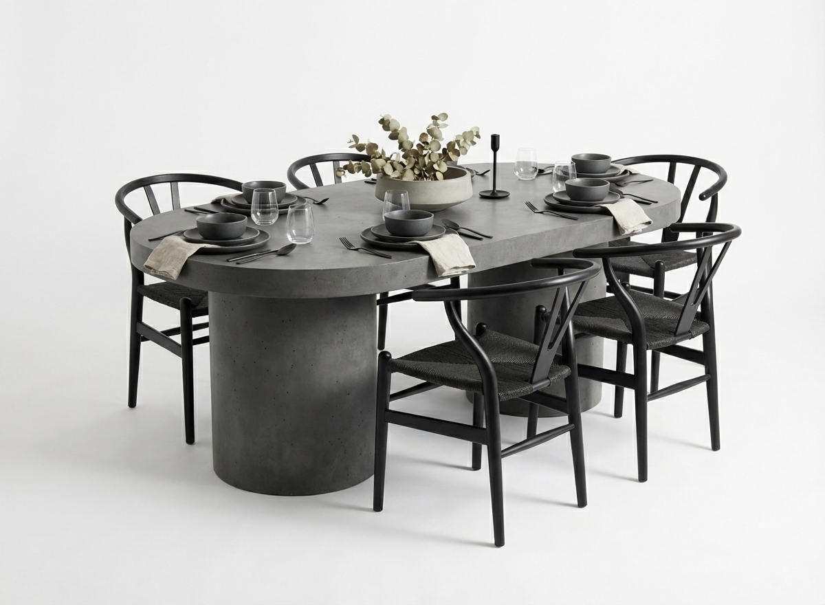 Beton eettafel Totem - 200x100 cm - Indoor/Outdoor