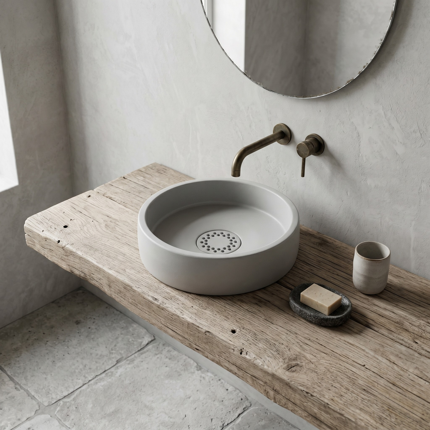 Beton wastafel Ronde - Ø 40 cm